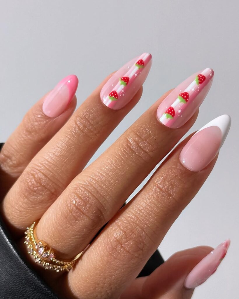 strawberry milk nails