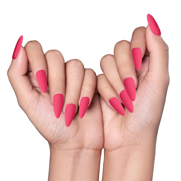 Pink Nails on hands
