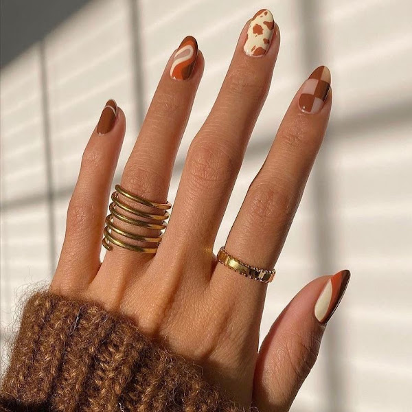 Cow print nails