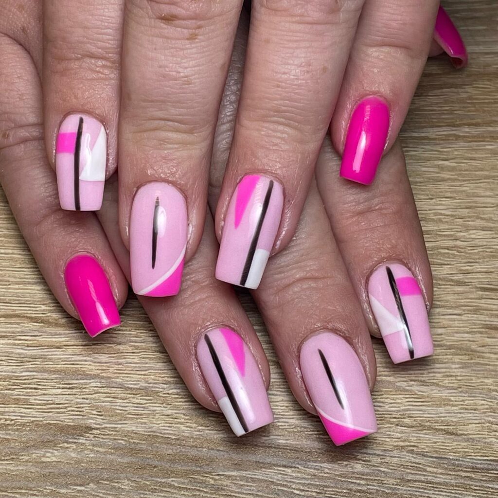 Pink and white nexgen nails