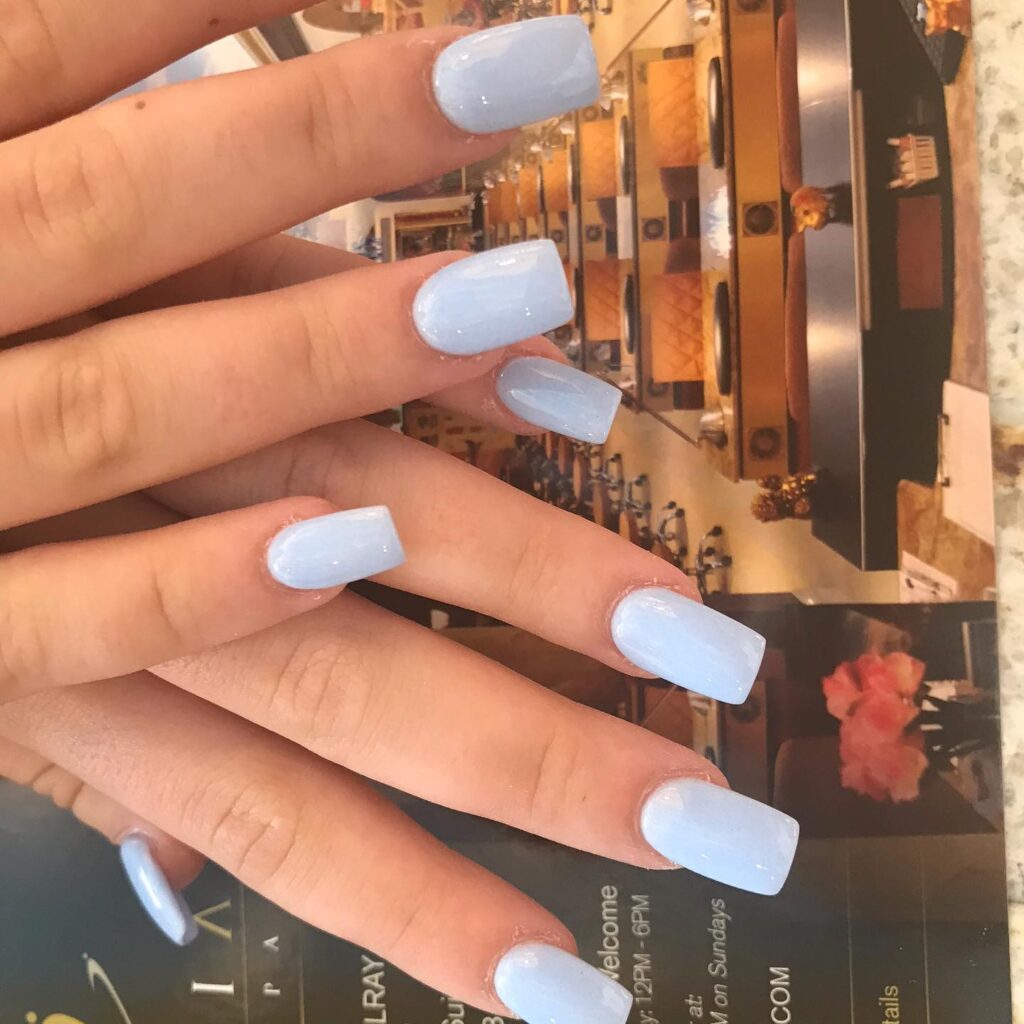 Icy blue winter nexgen dip powder nails