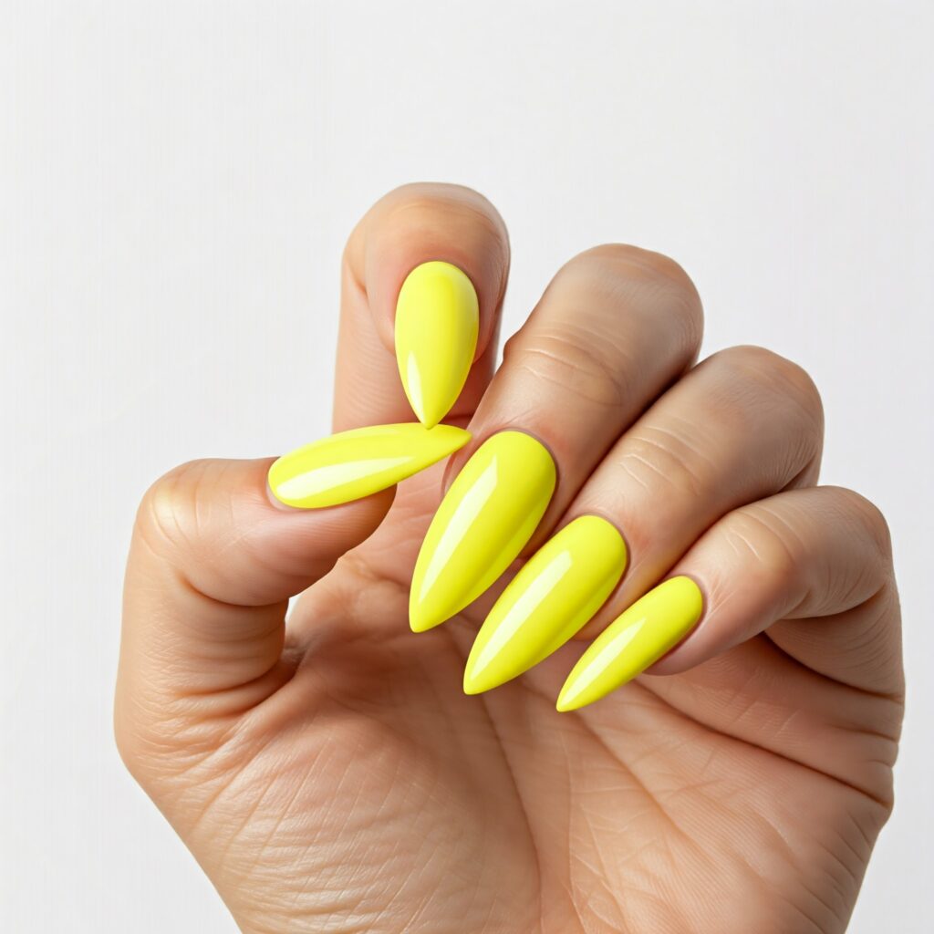 Simple yellow stilettos