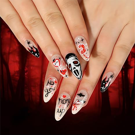 Demon face Halloween Manicure