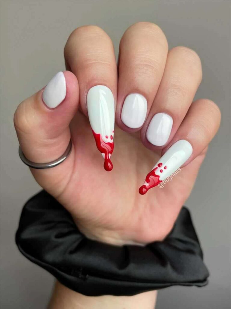 Halloween vampire nail art