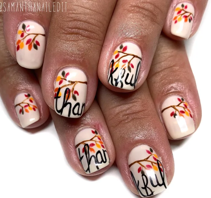 Thanksgiving and fall nail combo