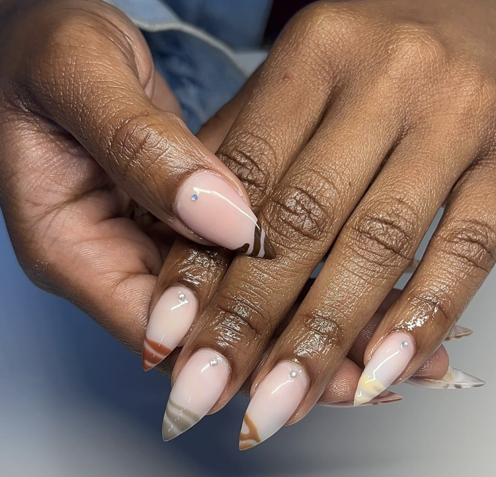 Unique Fall french nails