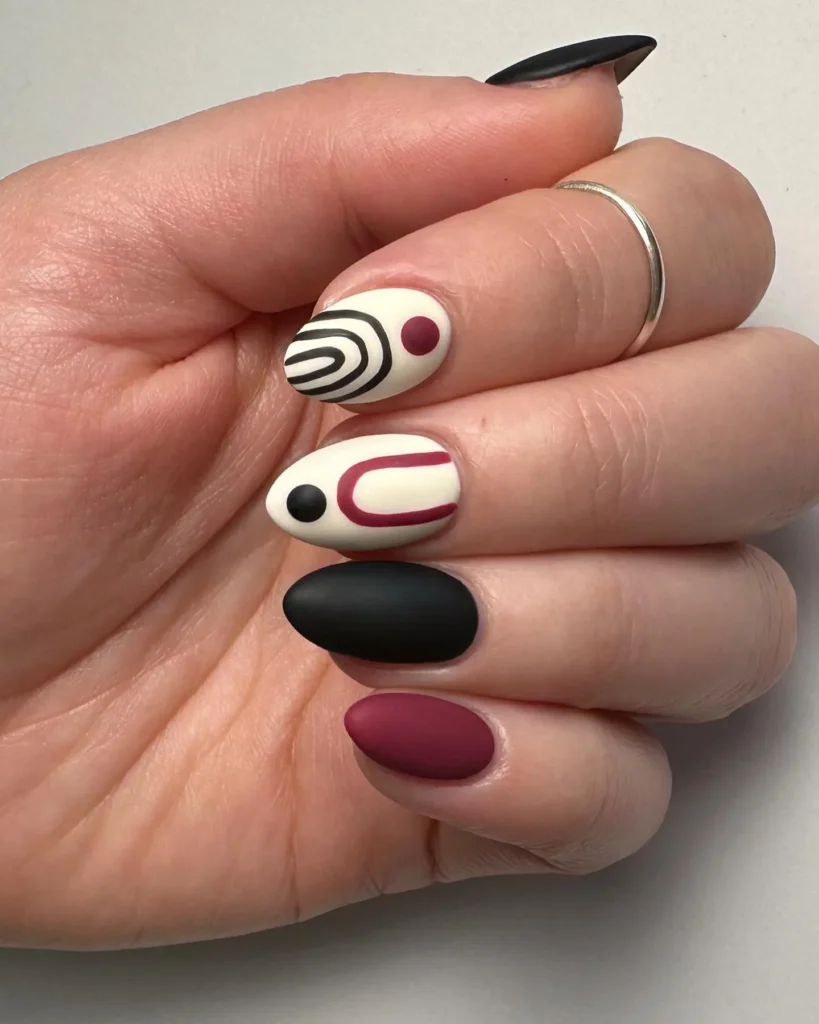 Abstract boho nail design