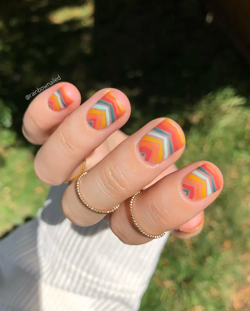 Colorful boho nail design