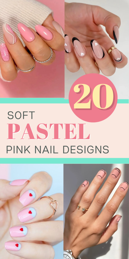 Soft pastel pink nail designs