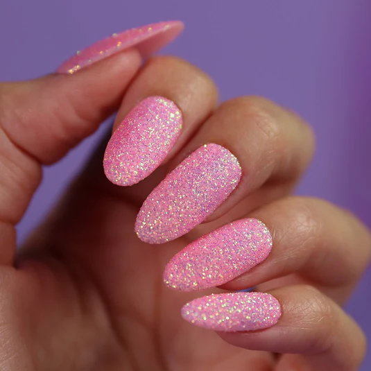 pink glittery nails