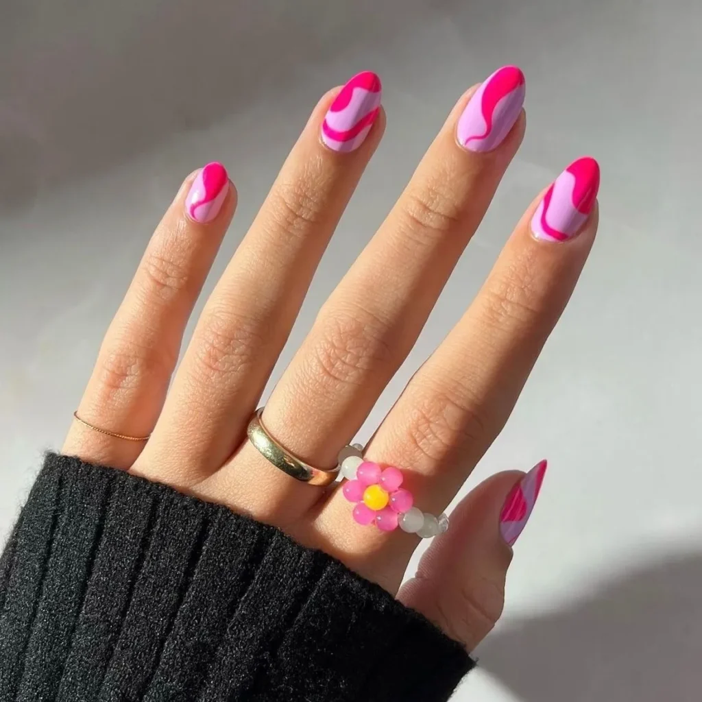 Hot pink swirls