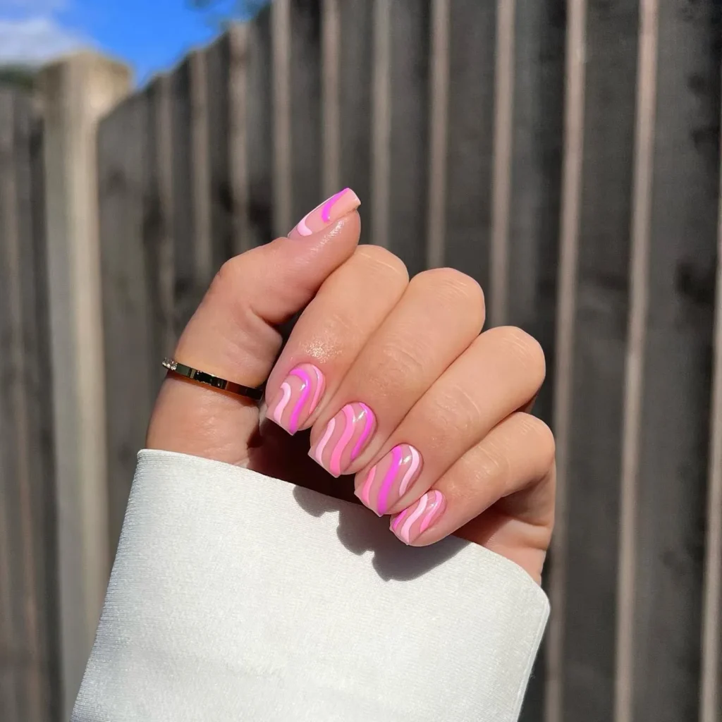 fuchsia pink swirls
