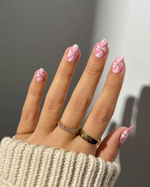 pink peppermint swirls