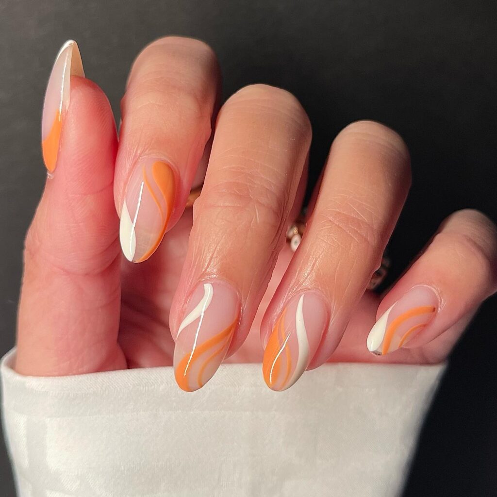 Orange and white swirls