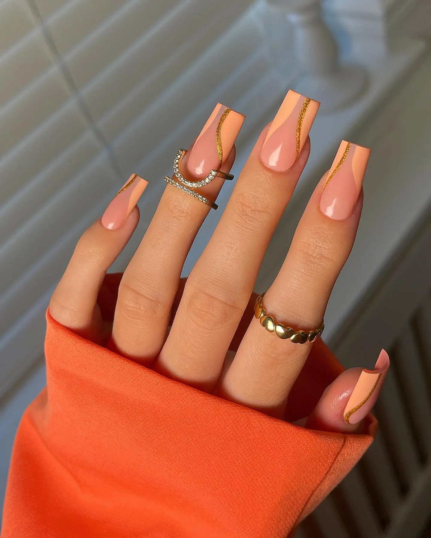 Peach nail art