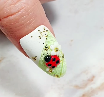 3d ladybug nails for spring