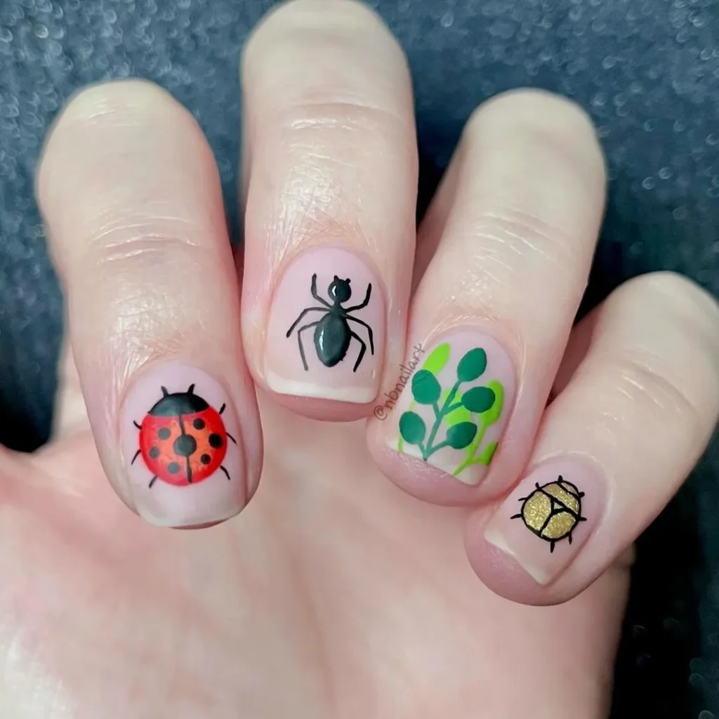 Insect-themed nail art