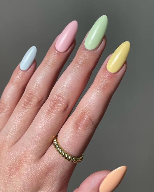 colorful pastel nails