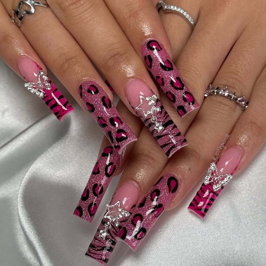 pink Acrylic nails