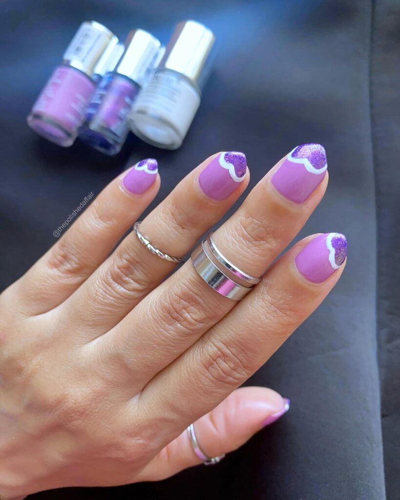 Diy purple heart nail art