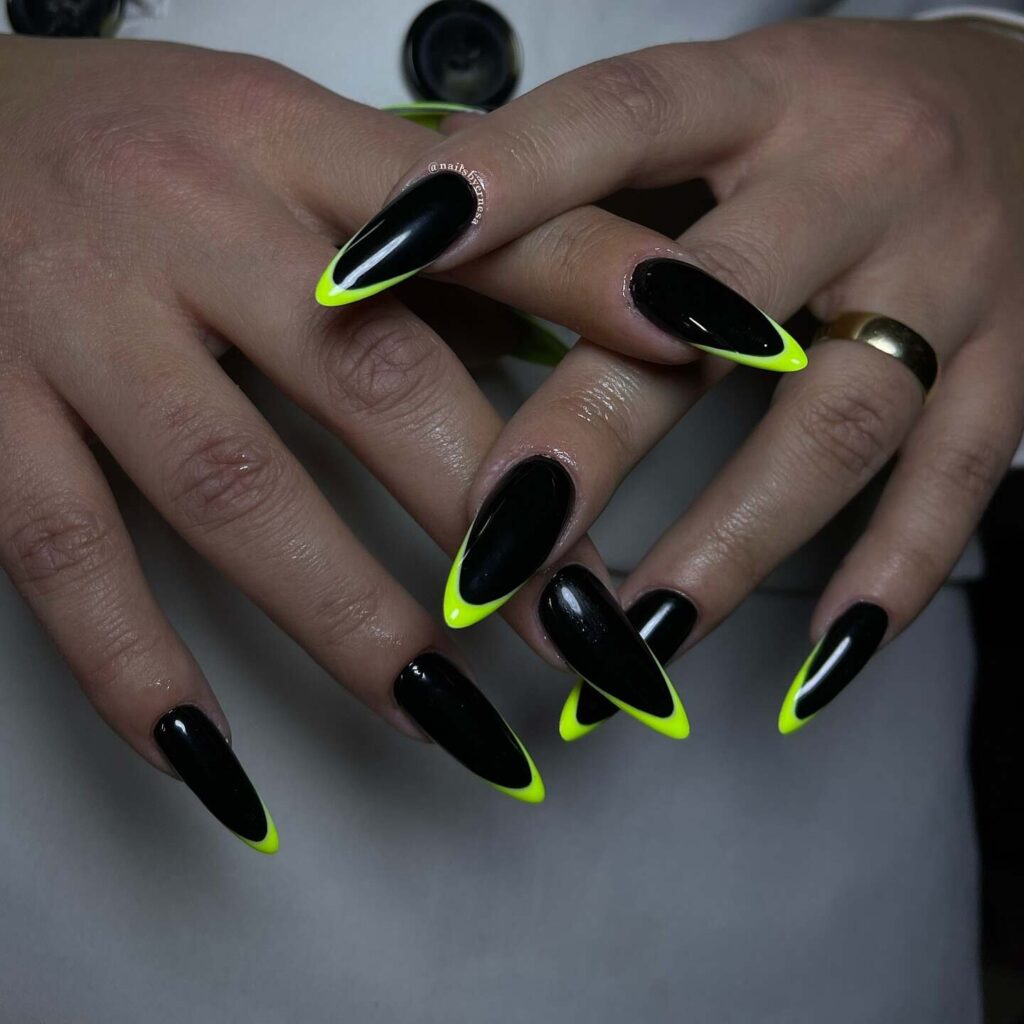 Electric green french tip