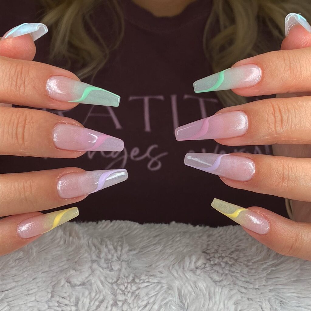 Pastel ombre nails for spring