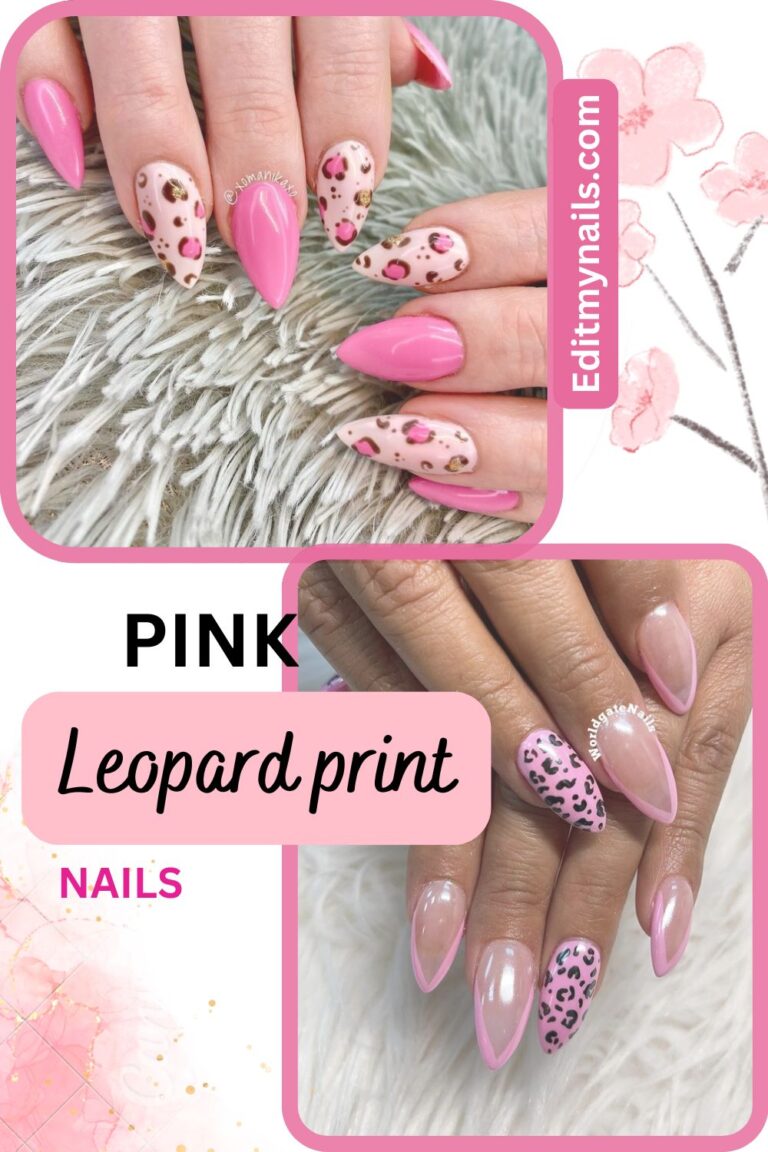 Pink leopard print nail designs