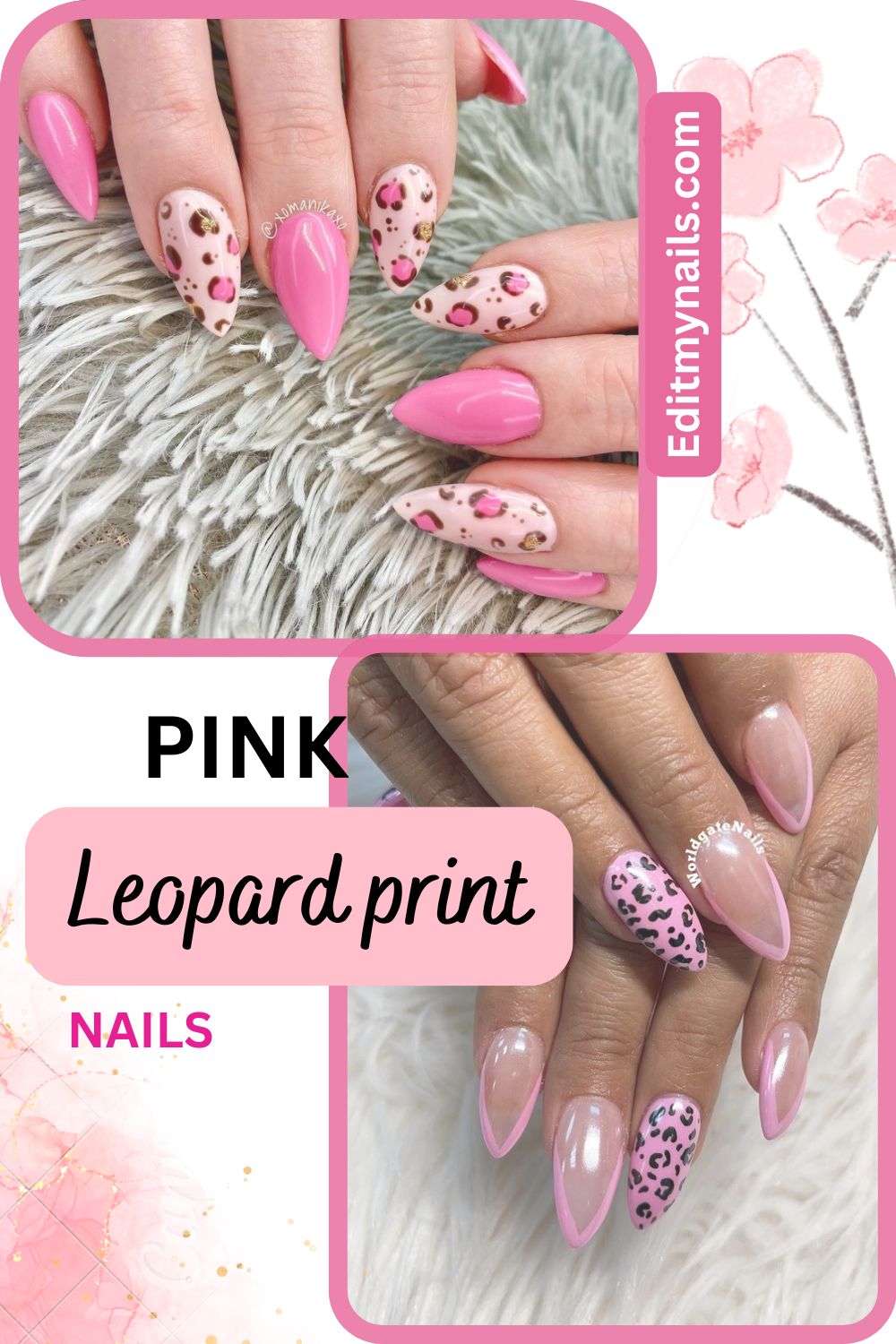 Pink leopard print nail designs