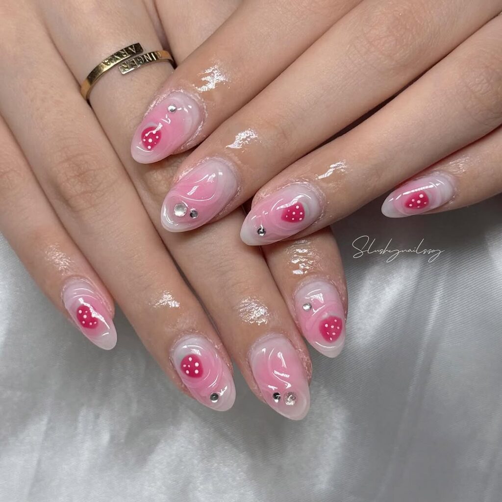 Strawberry nail art