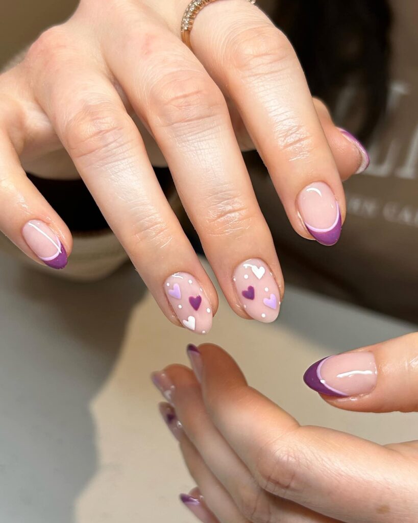 heart confetti nail art