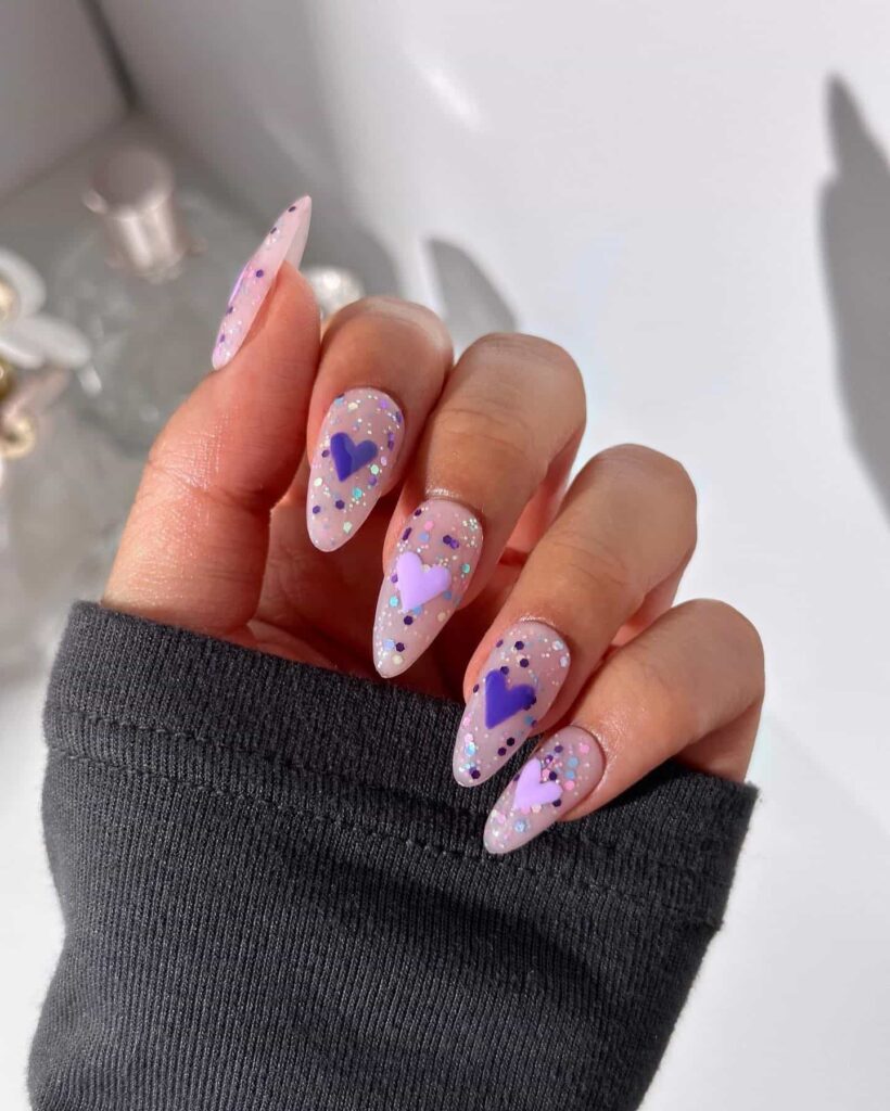 romantic purple and blue nails