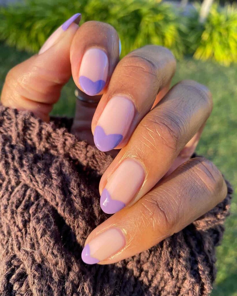 valentines day pastel purple nails