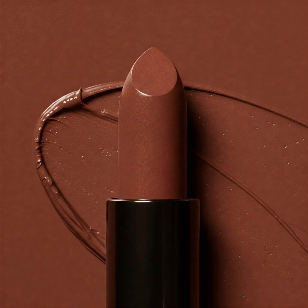 Chocolate brown lipstick shade
