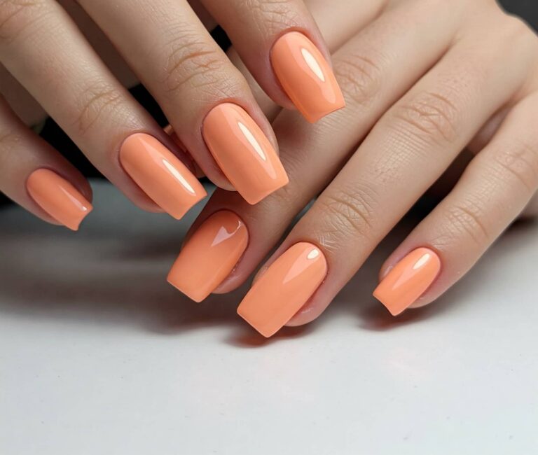 Pastel orange nails