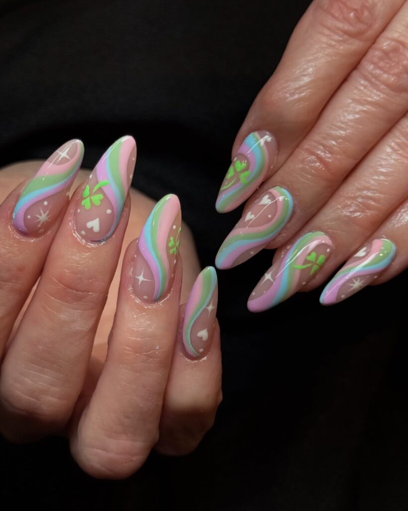 Matte swirl nail art