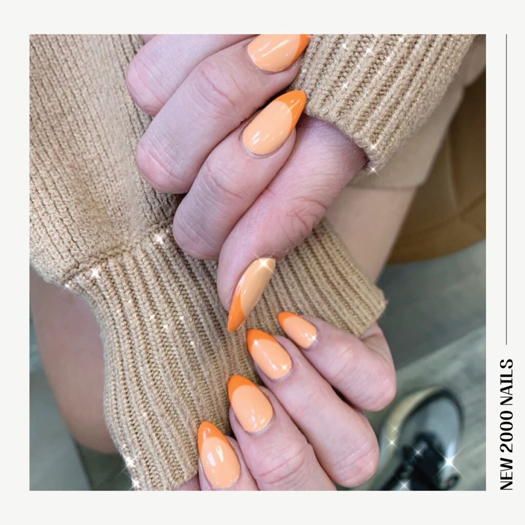 Orange french tip nails