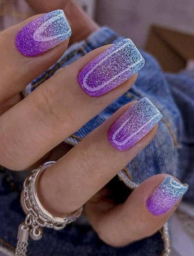 Blue and purple glitter gradient