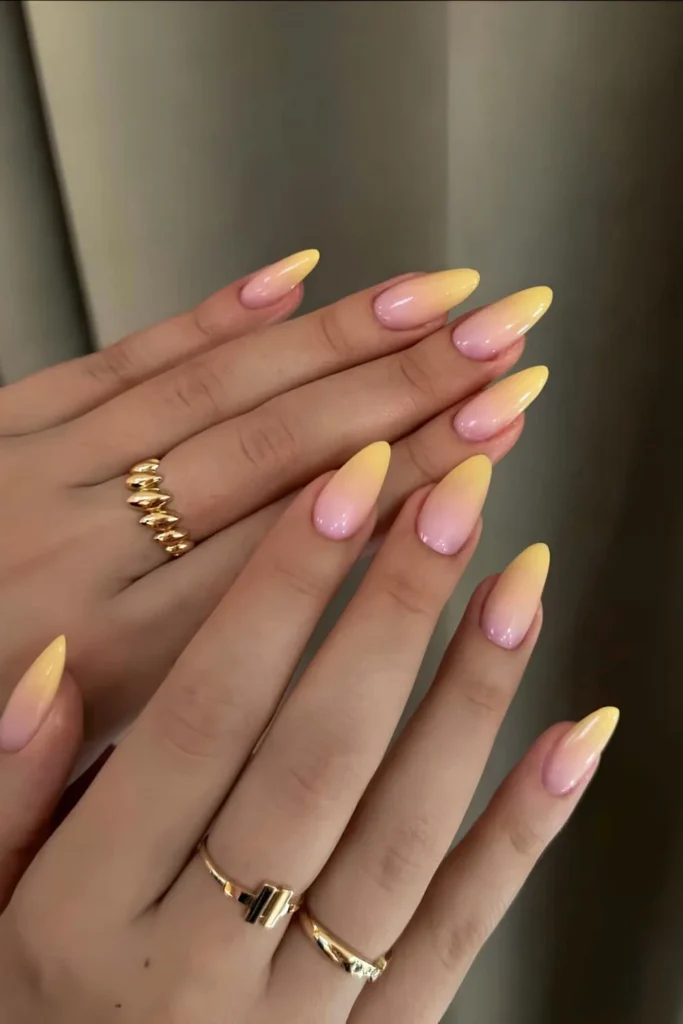 Light pink and yellow ombre
