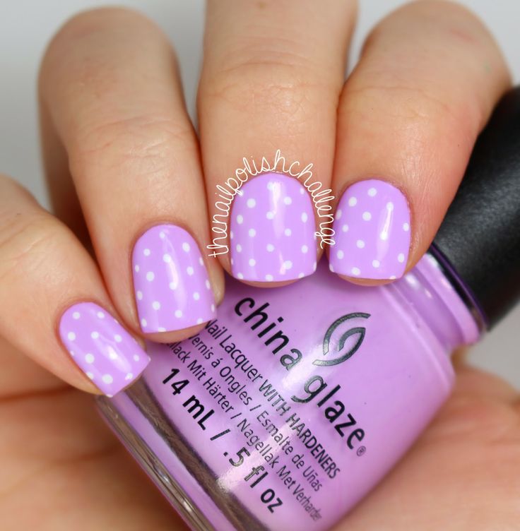 Pastel Purple Polka Dots nails