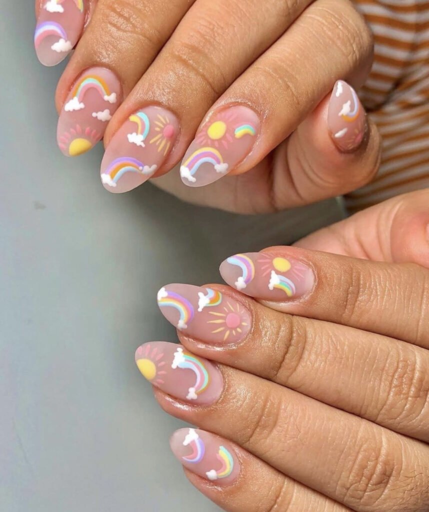Rainbow nails
