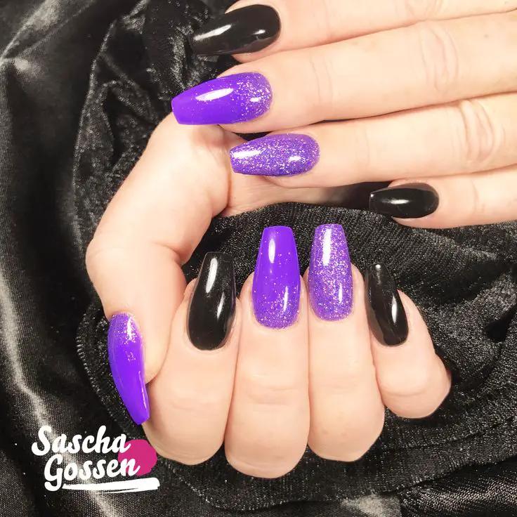 Simple Black and Purple Nail Designs