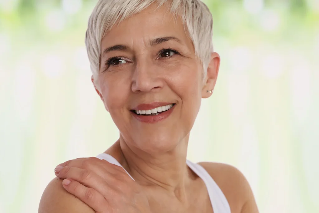 brow makeup for older women with grey hair