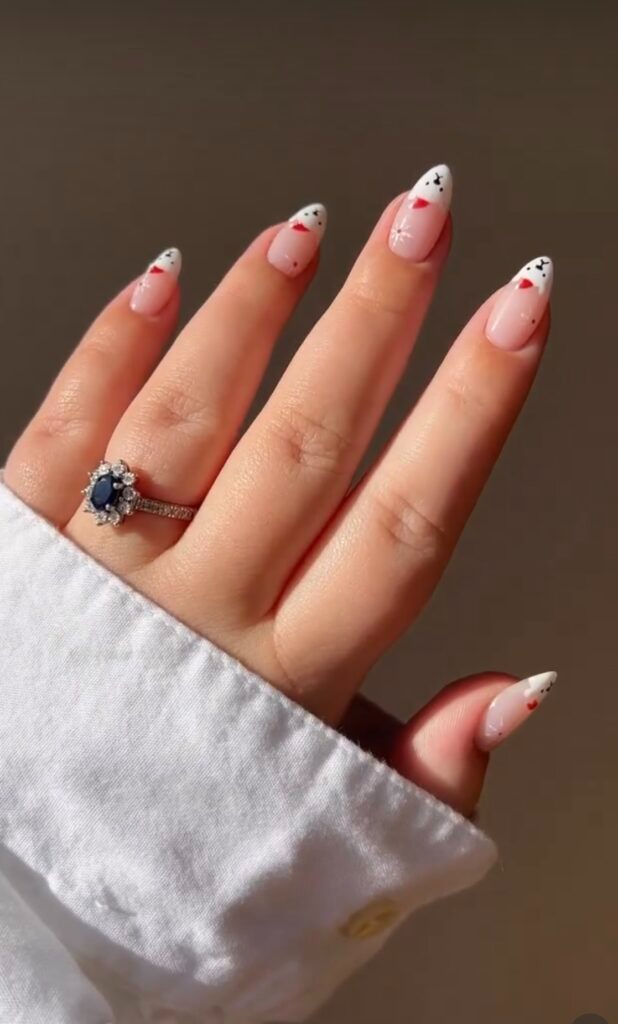 Festive nail design with french tip