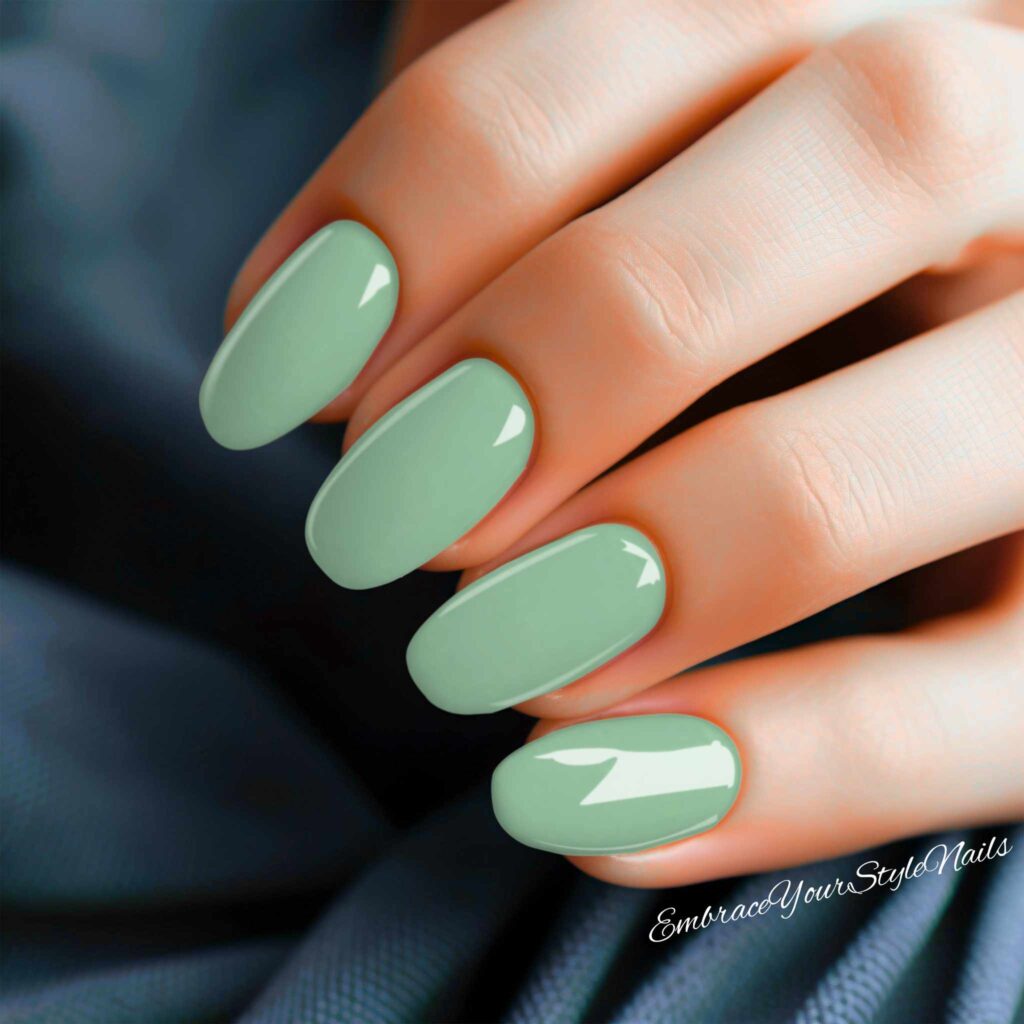 mint green nails