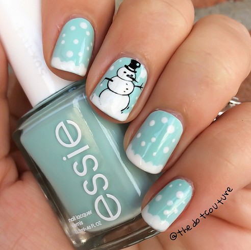 snowman winter nail designs