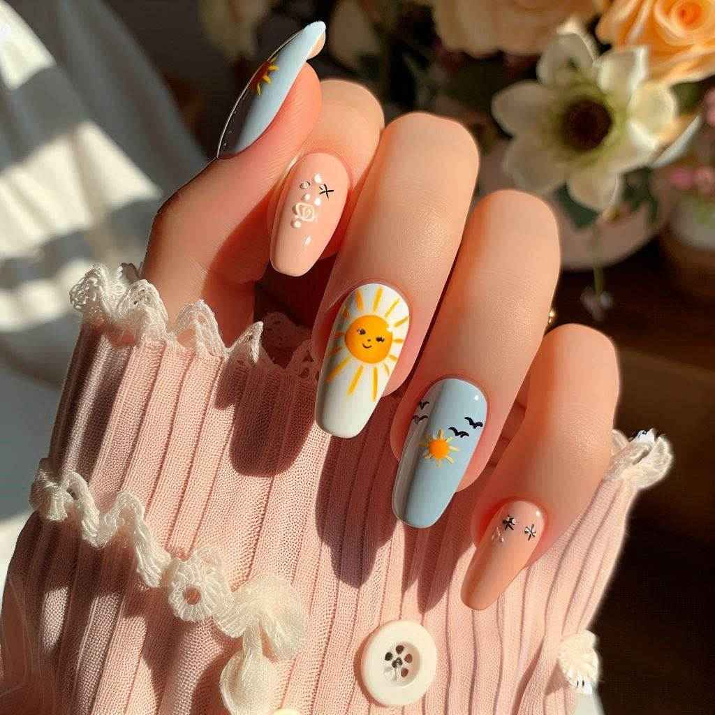 sunshine nail art design