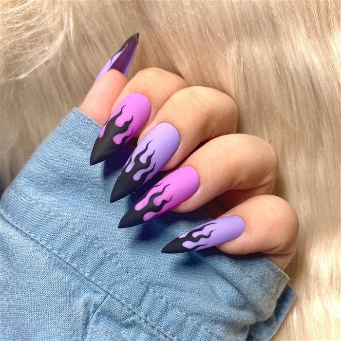 voilet flame nails