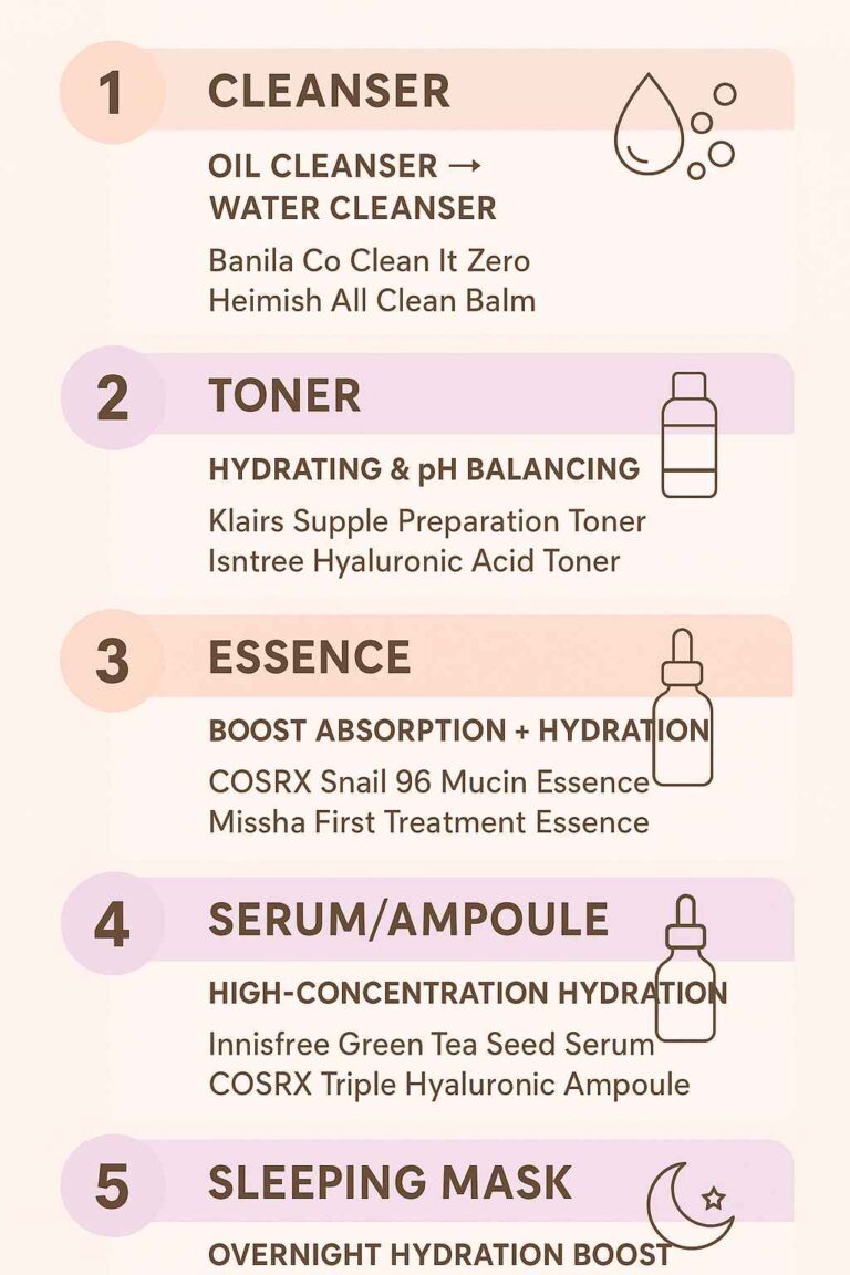 Korean skincare routine for dry skin