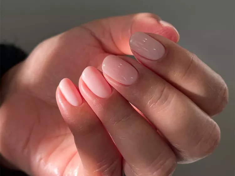 sheer pink princess nails