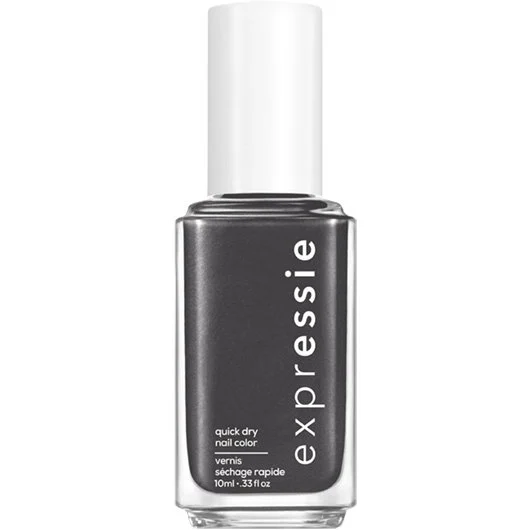 essie expressie dark grey charcoal nail shade